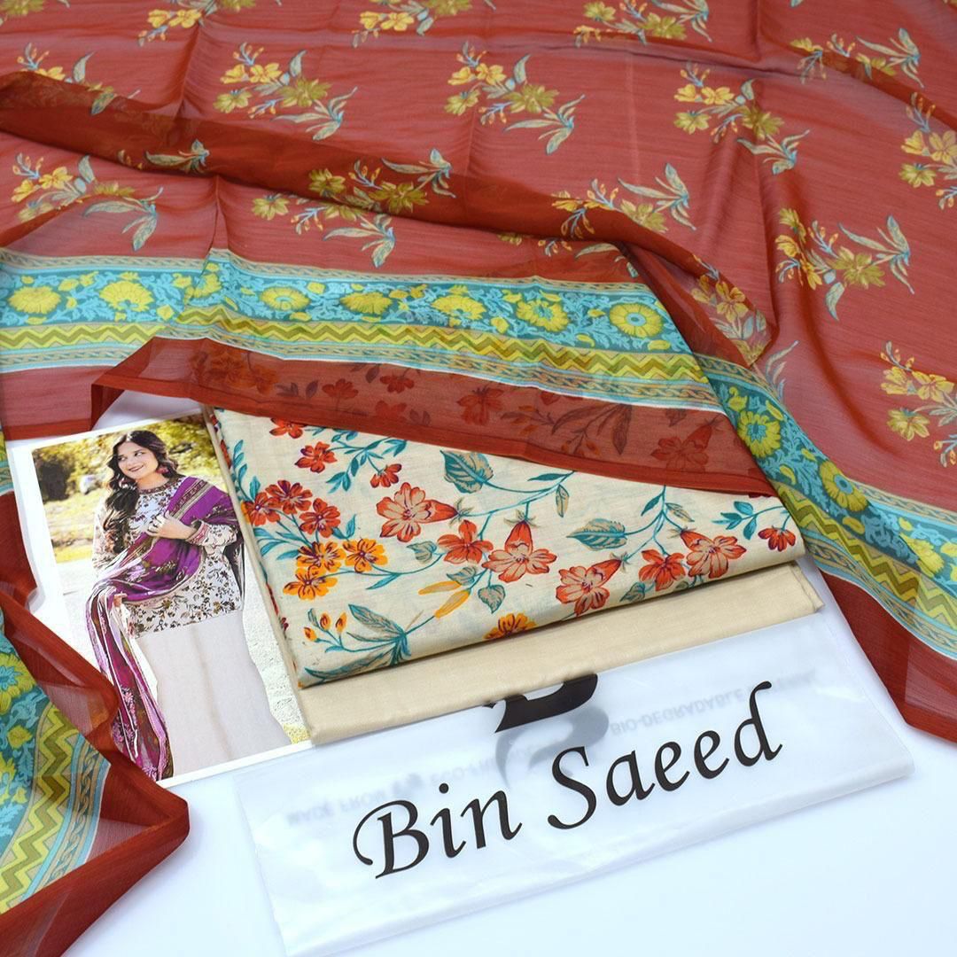 BinSaeed 3pc Lawn Dress
